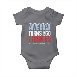 America Turns 250 I Turn 50 Baby Onesie 50th Birthday 250th Anniversary USA Vintage 1976 TS11 Charcoal Print Your Wear