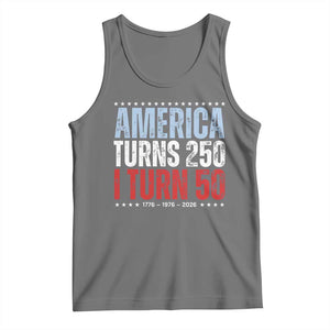 America Turns 250 I Turn 50 Tank Top 50th Birthday 250th Anniversary USA Vintage 1976 TS11 Black Heather Print Your Wear