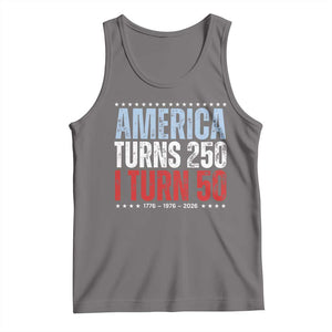 America Turns 250 I Turn 50 Tank Top 50th Birthday 250th Anniversary USA Vintage 1976 TS11 Deep Heather Print Your Wear