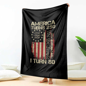 America Turns 250 I Turn 80 Throw Blanket 80th Birthday 250th Anniversary USA Vintage 1946 Bday TS11 Print Your Wear