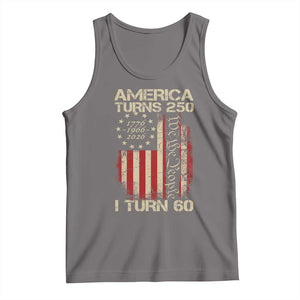 America Turns 250 I Turn 60 Tank Top 60th Birthday 250th Anniversary USA Vintage 1966 Bday TS11 Deep Heather Print Your Wear