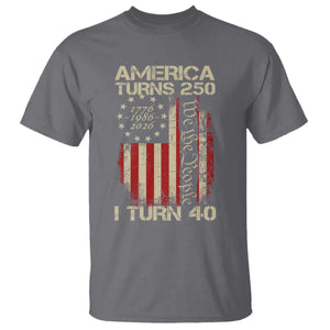 America Turns 250 I Turn 40 T Shirt 40th Birthday 250th Anniversary USA Vintage 1986 Bday TS11 Charcoal Print Your Wear