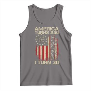 America Turns 250 I Turn 30 Tank Top 30th Birthday 250th Anniversary USA Vintage 1996 Bday TS11 Deep Heather Print Your Wear