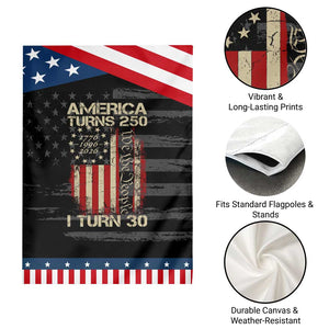 America Turns 250 I Turn 30 Patriotic Garden Flag 30th Birthday 250th Anniversary USA Vintage 1996 Bday TS11 Print Your Wear