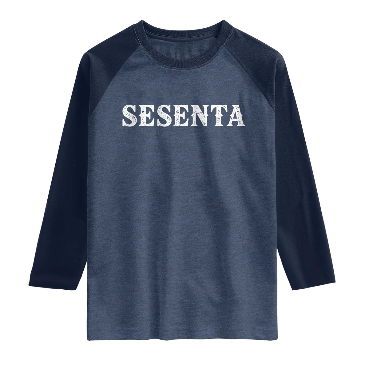 Spanish Mexican 60th Birthday Raglan Shirt Sesenta 60 Years Old Bday TS11 Heather Denim Navy Print Your Wear