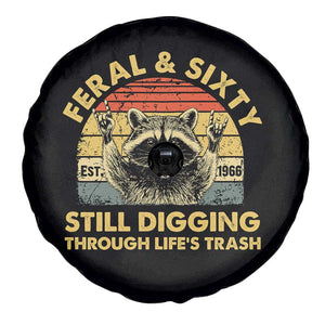 60th Birthday Raccoon Spare Tire Cover Feral And Sixty Still Digging Through Life's Trash Est 1966 TS11 Print Your Wear