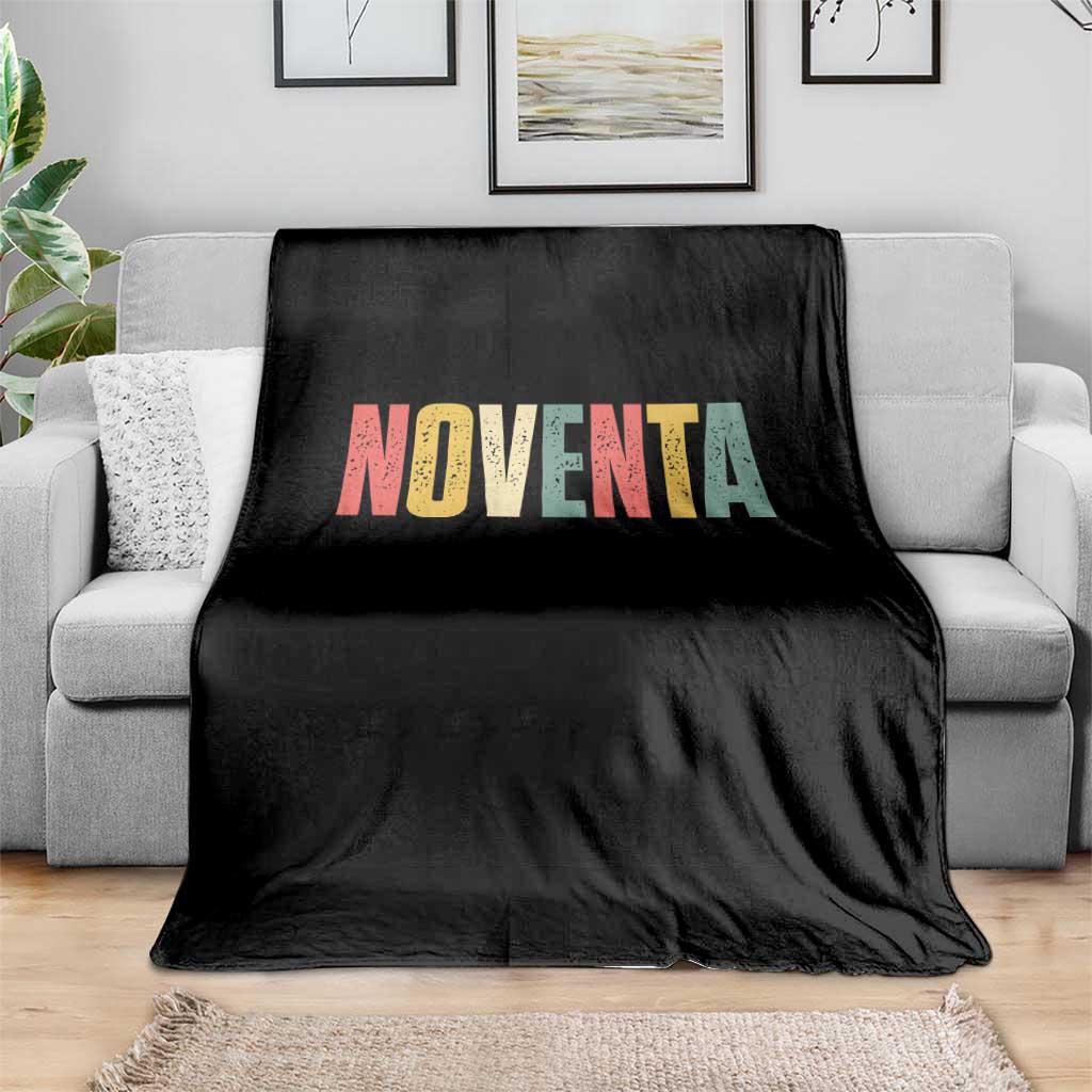 90th Birthday Noventa Throw Blanket Spanish Mexican 90 Years Old Bday TS11 Print Your Wear