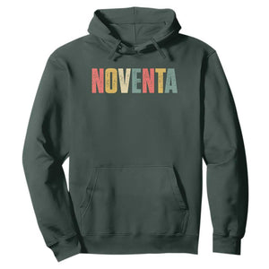 90th Birthday Noventa Hoodie Spanish Mexican 90 Years Old Bday TS11 Dark Forest Green Print Your Wear