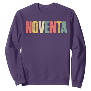 90th Birthday Noventa Sweatshirt Spanish Mexican 90 Years Old Bday TS11 Purple Print Your Wear