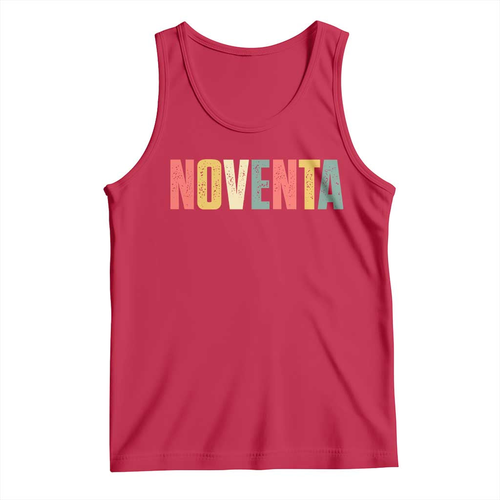 90th Birthday Noventa Tank Top Spanish Mexican 90 Years Old Bday TS11 Red Print Your Wear