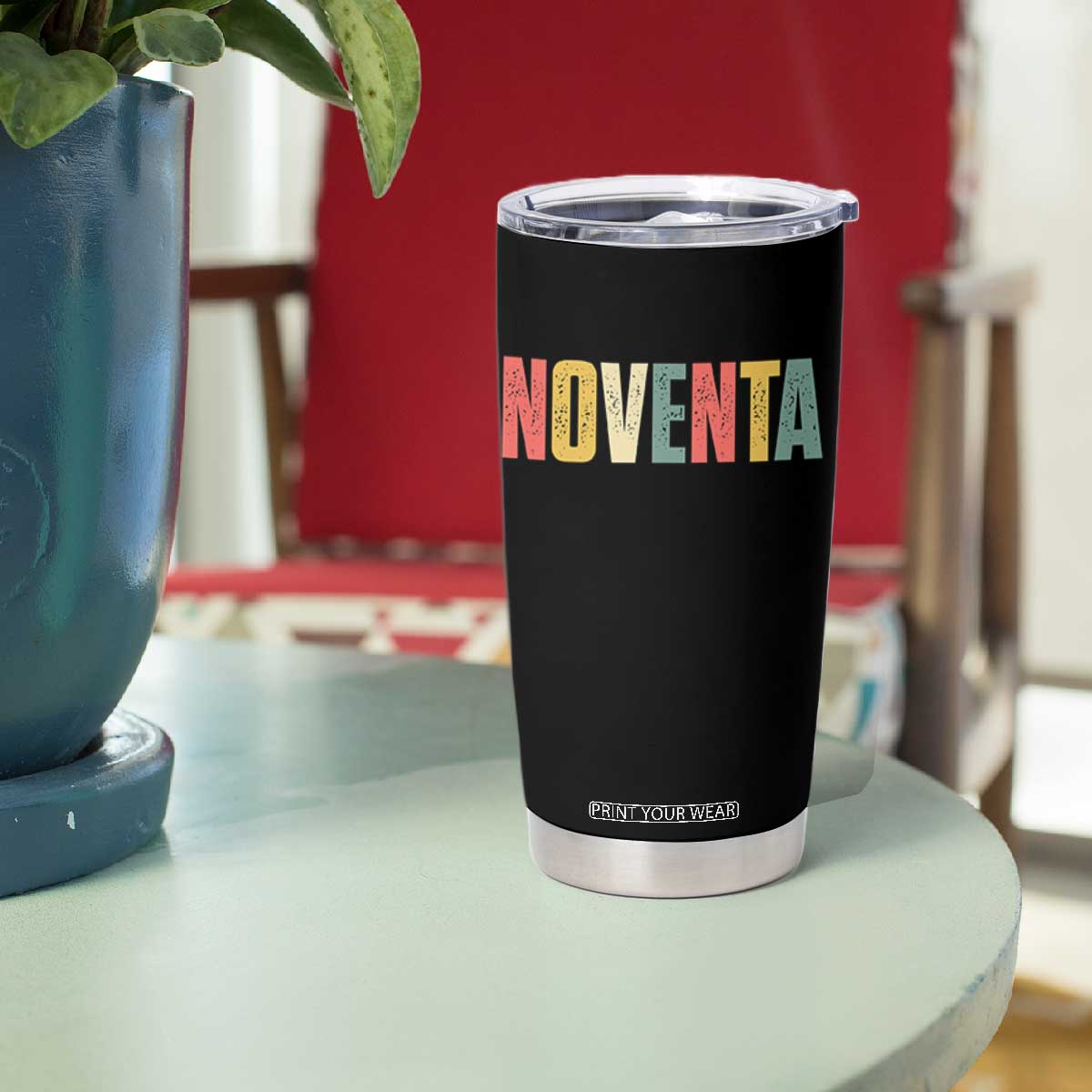 90th Birthday Noventa Tumbler Cup Spanish Mexican 90 Years Old Bday TS11 Print Your Wear