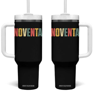 90th Birthday Noventa Tumbler With Handle Spanish Mexican 90 Years Old Bday TS11 One Size: 40 oz Black Print Your Wear