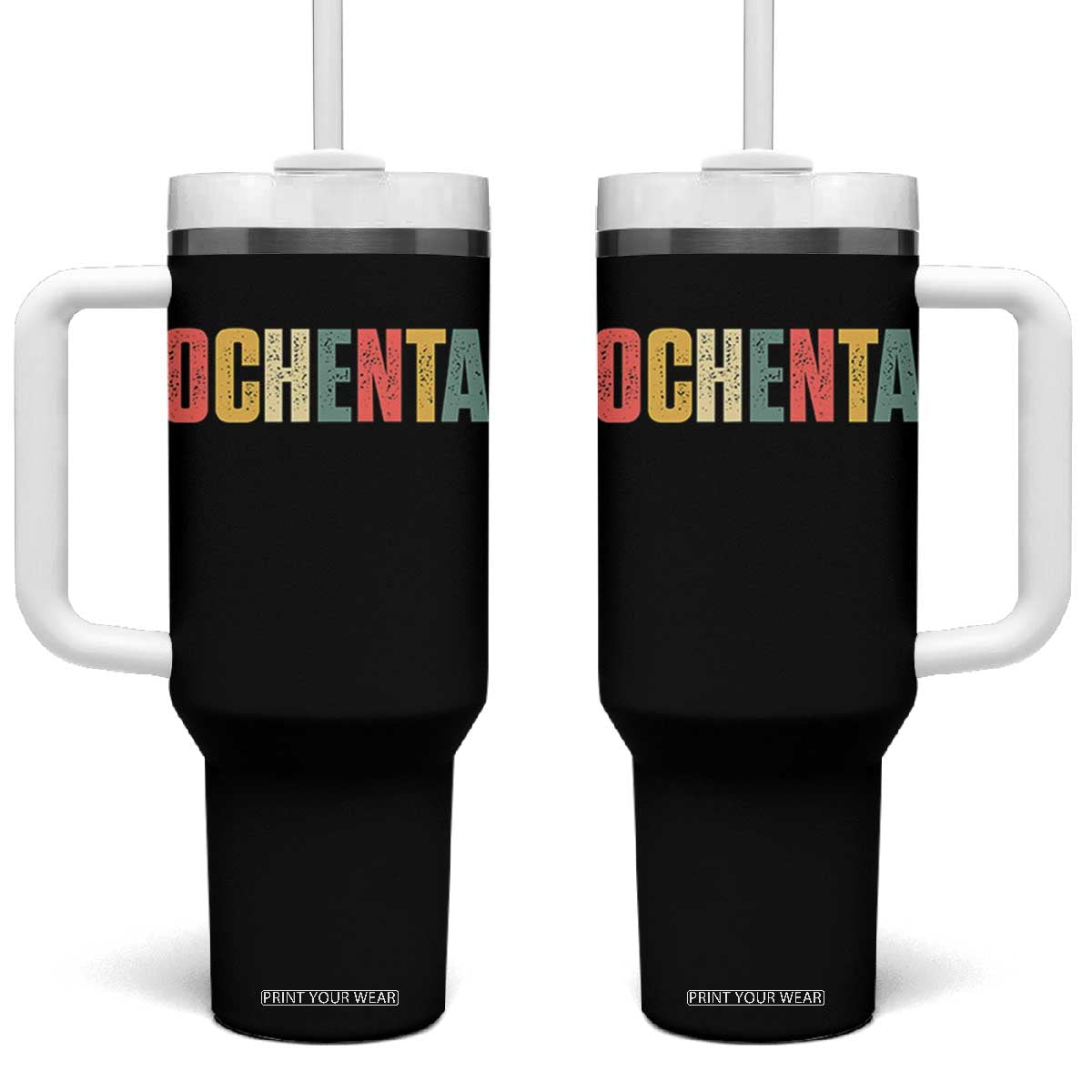 80th Birthday Ochenta Tumbler With Handle Spanish Mexican 80 Years Old Bday TS11 One Size: 40 oz Black Print Your Wear