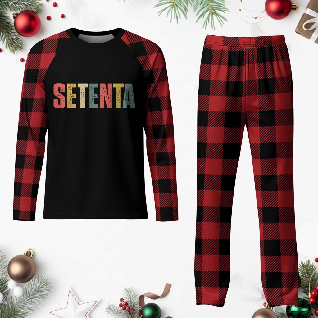 70th Birthday Setenta Plaid Pajama Set Spanish Mexican 70 Years Old Bday TS11 Buffalo Plaid Print Your Wear