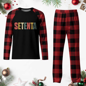 70th Birthday Setenta Plaid Pajama Set Spanish Mexican 70 Years Old Bday TS11 Buffalo Plaid Print Your Wear