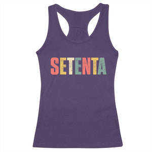 70th Birthday Setenta Racerback Tank Top Spanish Mexican 70 Years Old Bday TS11 Purple Print Your Wear