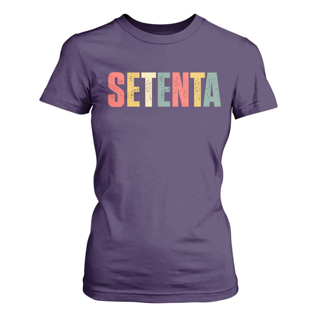 70th Birthday Setenta T Shirt For Women Spanish Mexican 70 Years Old Bday TS11 Purple Print Your Wear