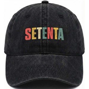 70th Birthday Setenta Washed Cotton Baseball Cap Spanish Mexican 70 Years Old Bday TS11 Print Your Wear