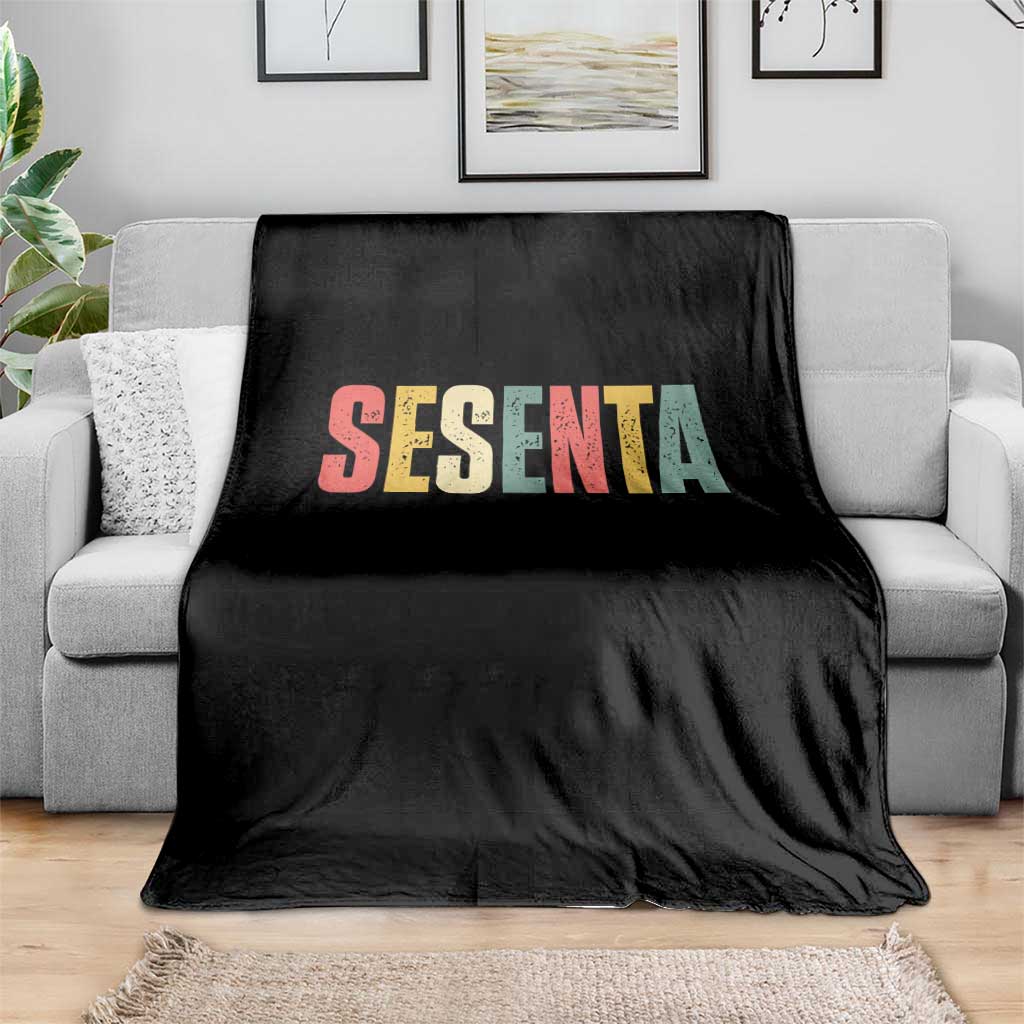 60th Birthday Sesenta Throw Blanket Spanish Mexican 60 Years Old Bday TS11 Print Your Wear