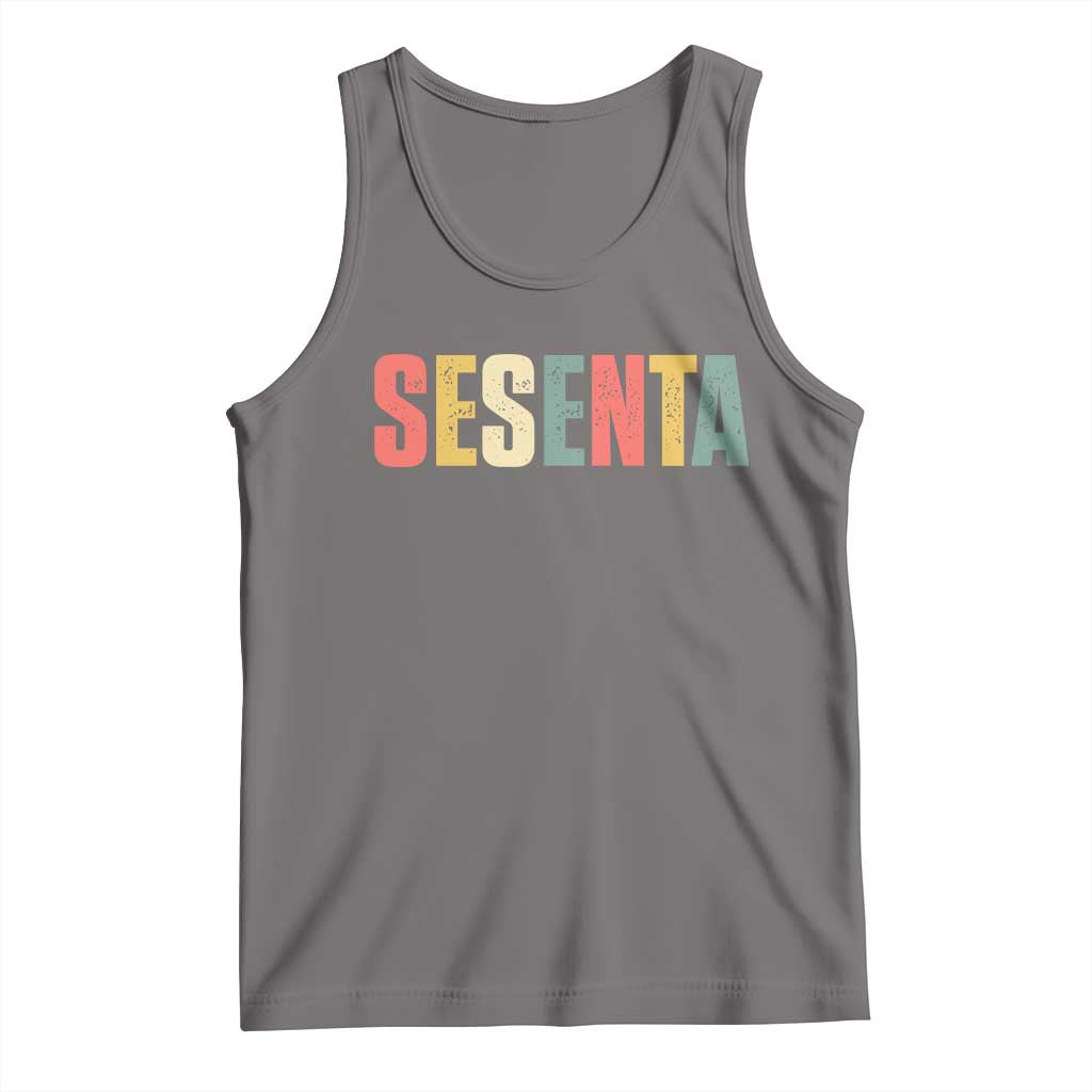 60th Birthday Sesenta Tank Top Spanish Mexican 60 Years Old Bday TS11 Deep Heather Print Your Wear