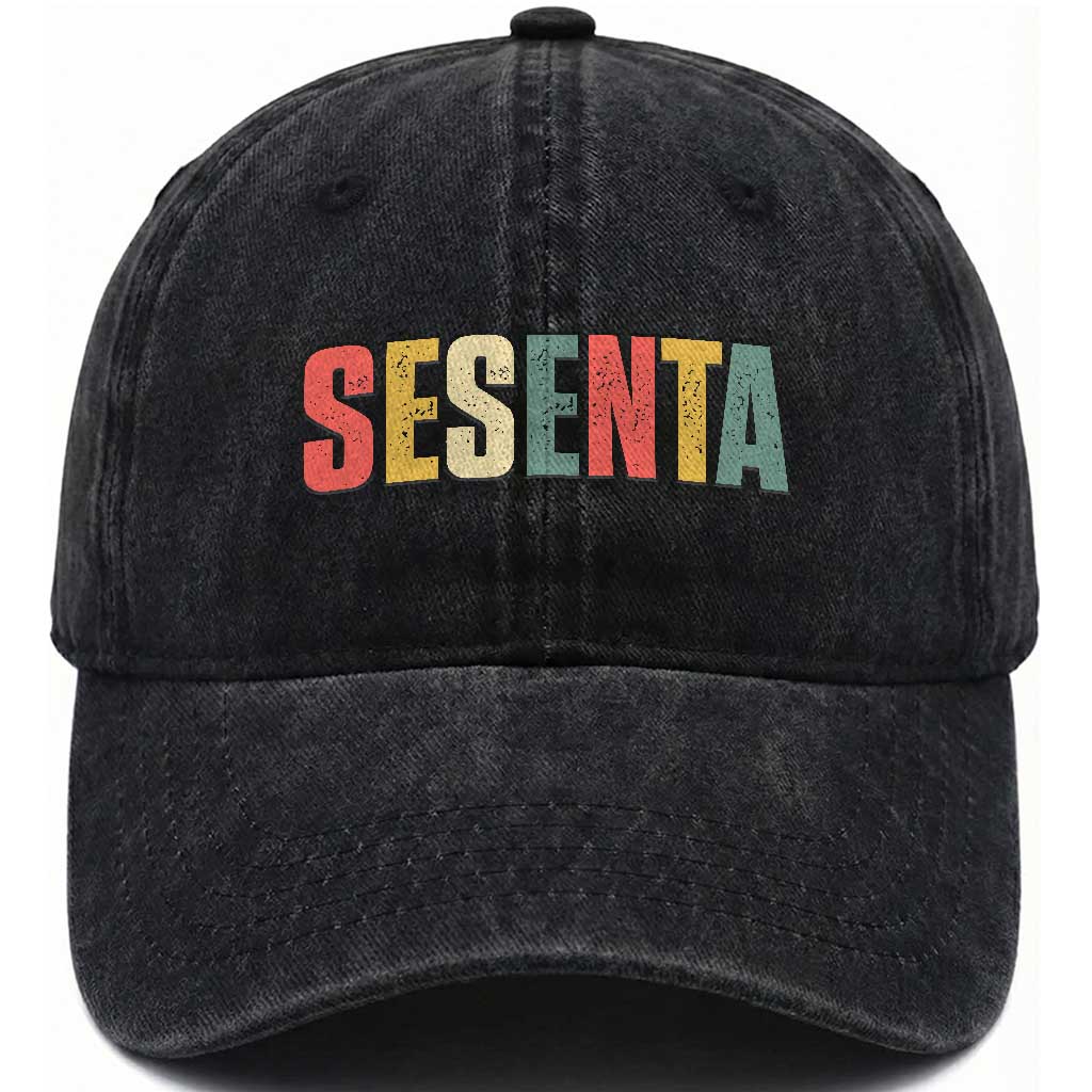 60th Birthday Sesenta Washed Cotton Baseball Cap Spanish Mexican 60 Years Old Bday TS11 Print Your Wear