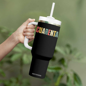 40th Birthday Cuarenta Tumbler With Handle Spanish Mexican 40 Years Old Bday TS11 Print Your Wear