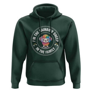 LGBTQ Pride Hoodie I'm The Rainbow Sheep In The Family Proud Gay TS11 Dark Forest Green Print Your Wear