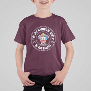 LGBTQ Pride T Shirt For Kid I'm The Rainbow Sheep In The Family Proud Gay TS11 Maroon Print Your Wear