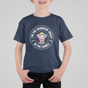 LGBTQ Pride T Shirt For Kid I'm The Rainbow Sheep In The Family Proud Gay TS11 Navy Print Your Wear