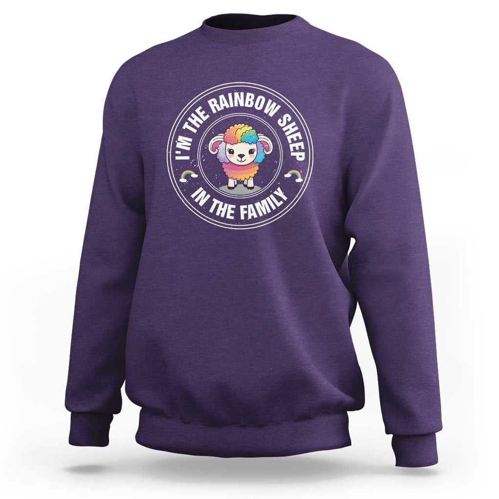 LGBTQ Pride Sweatshirt I'm The Rainbow Sheep In The Family Proud Gay TS11 Purple Print Your Wear
