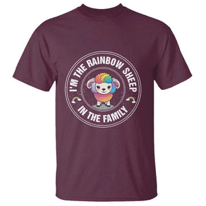 LGBTQ Pride T Shirt I'm The Rainbow Sheep In The Family Proud Gay TS11 Maroon Print Your Wear