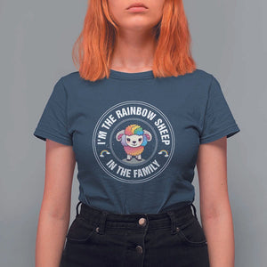 LGBTQ Pride T Shirt For Women I'm The Rainbow Sheep In The Family Proud Gay TS11 Navy Print Your Wear