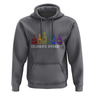LGBTQ Pride Hoodie Celebrate Diversity LGBT Flag Wine Drinker TS11 Charcoal Print Your Wear