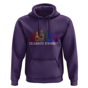 LGBTQ Pride Hoodie Celebrate Diversity LGBT Flag Wine Drinker TS11 Purple Print Your Wear