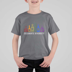 LGBTQ Pride T Shirt For Kid Celebrate Diversity LGBT Flag Wine Drinker TS11 Charcoal Print Your Wear