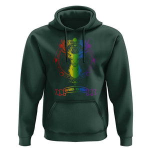 LGBTQ Hoodie Oh Deer I'm Queer Vintage Pride Lesbian Gay TS11 Dark Forest Green Print Your Wear