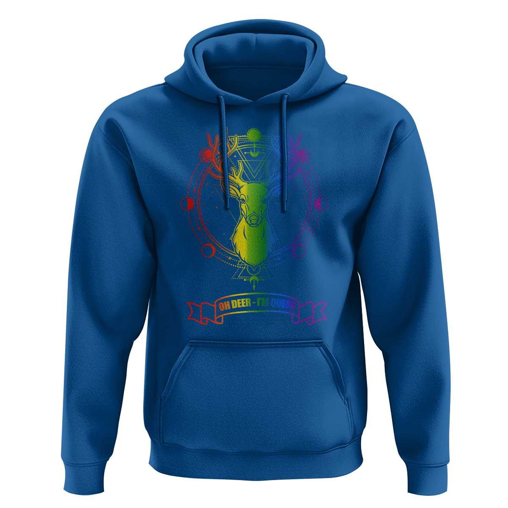 LGBTQ Hoodie Oh Deer I'm Queer Vintage Pride Lesbian Gay TS11 Royal Blue Print Your Wear