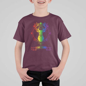 LGBTQ T Shirt For Kid Oh Deer I'm Queer Vintage Pride Lesbian Gay TS11 Maroon Print Your Wear