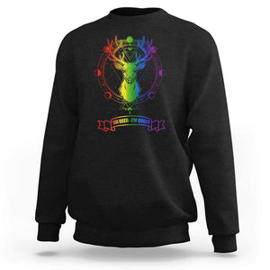 LGBTQ Sweatshirt Oh Deer I'm Queer Vintage Pride Lesbian Gay TS11 Black Print Your Wear