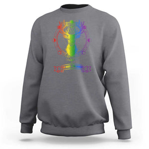 LGBTQ Sweatshirt Oh Deer I'm Queer Vintage Pride Lesbian Gay TS11 Charcoal Print Your Wear