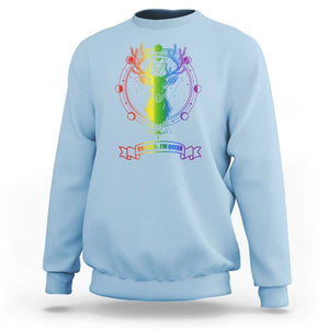 LGBTQ Sweatshirt Oh Deer I'm Queer Vintage Pride Lesbian Gay TS11 Light Blue Print Your Wear