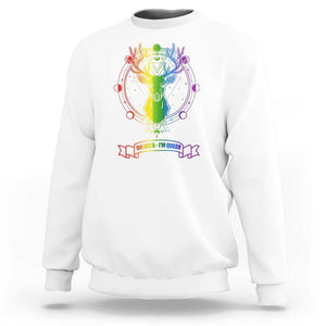LGBTQ Sweatshirt Oh Deer I'm Queer Vintage Pride Lesbian Gay TS11 White Print Your Wear
