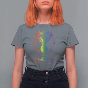 LGBTQ T Shirt For Women Oh Deer I'm Queer Vintage Pride Lesbian Gay TS11 Charcoal Print Your Wear