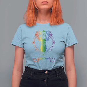 LGBTQ T Shirt For Women Oh Deer I'm Queer Vintage Pride Lesbian Gay TS11 Light Blue Print Your Wear