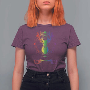 LGBTQ T Shirt For Women Oh Deer I'm Queer Vintage Pride Lesbian Gay TS11 Maroon Print Your Wear