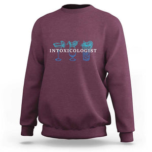 Funny Bartender Sweatshirt Intoxicologist Bartending Bar Pub Owner TS11 Maroon Print Your Wear