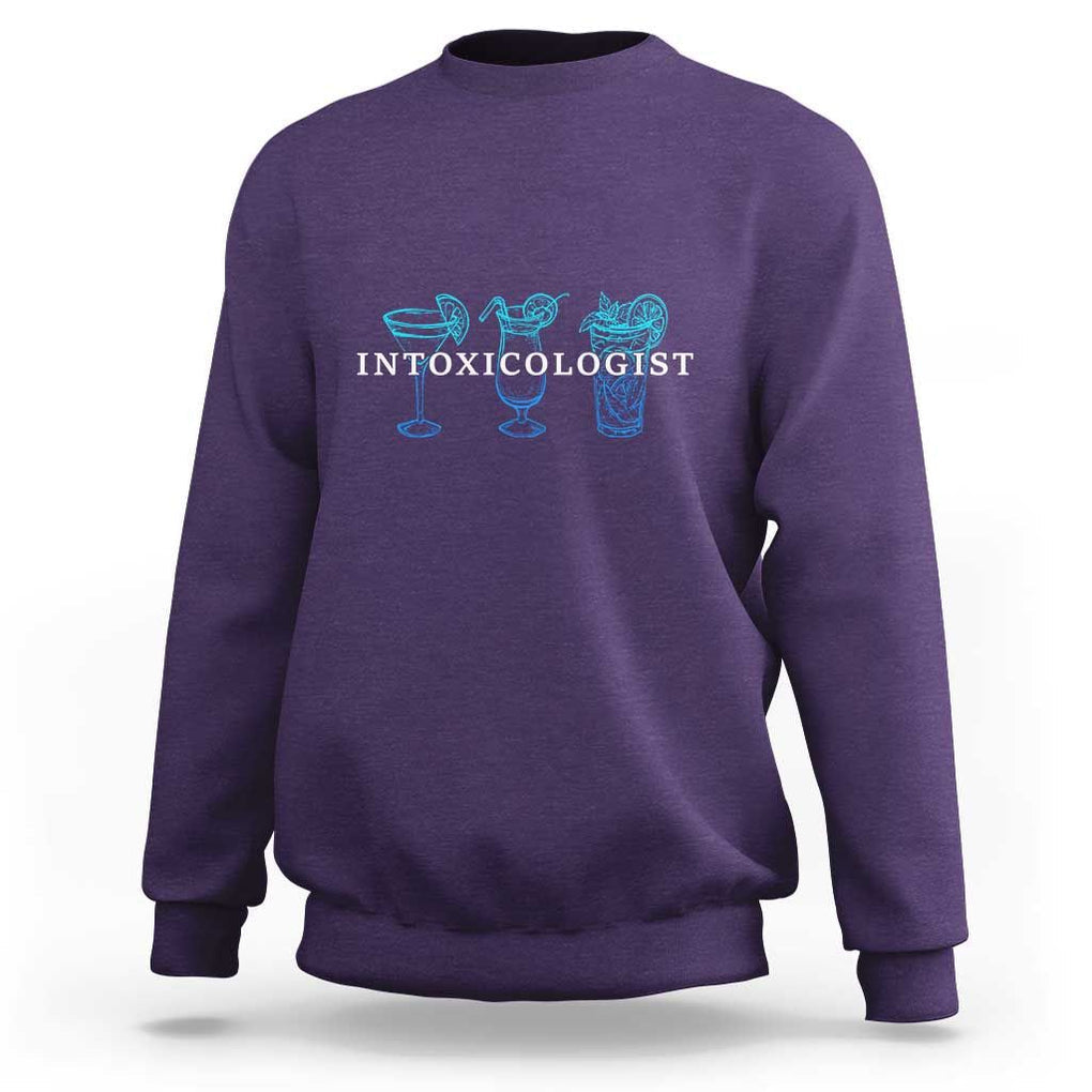 Funny Bartender Sweatshirt Intoxicologist Bartending Bar Pub Owner TS11 Purple Print Your Wear