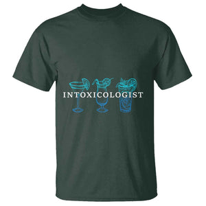 Funny Bartender T Shirt Intoxicologist Bartending Bar Pub Owner TS11 Dark Forest Green Print Your Wear
