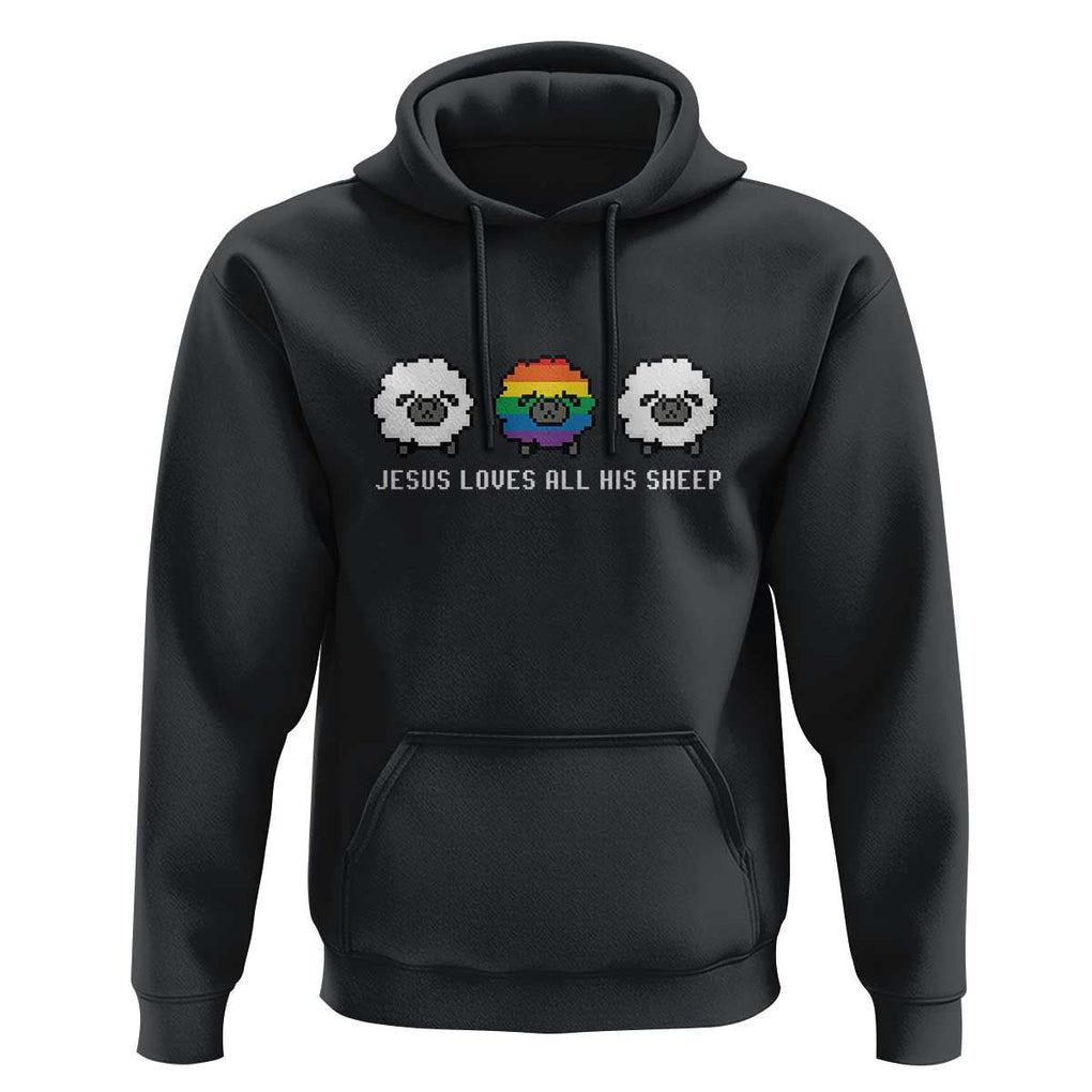LGBTQ Hoodie Jesus Loves All His Sheep Gay Pride Woolly Sheep TS11 Black Print Your Wear