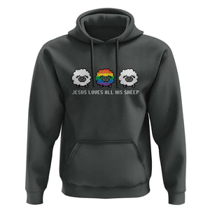 LGBTQ Hoodie Jesus Loves All His Sheep Gay Pride Woolly Sheep TS11 Dark Heather Print Your Wear